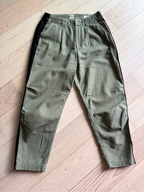 GAP Olive Green Pants with Black Side Panels